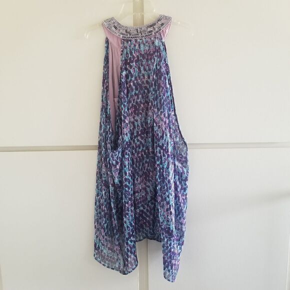 Free People Sleeveless Blouse, Prpl/Blue/Silver, S - Picture 3 of 6